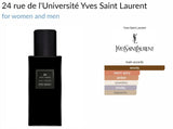 24 rue de l'Université Yves Saint Laurent for women and men Decant Samples - Vytrix