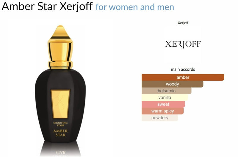 Amber Star Xerjoff for women and men Decant Samples - Vytrix