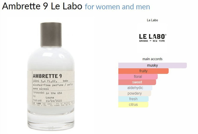 Ambrette 9 Le Labo for women and men Decant Samples - Vytrix