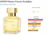 APOM Maison Francis Kurkdjian for women and men Decant Samples - Vytrix