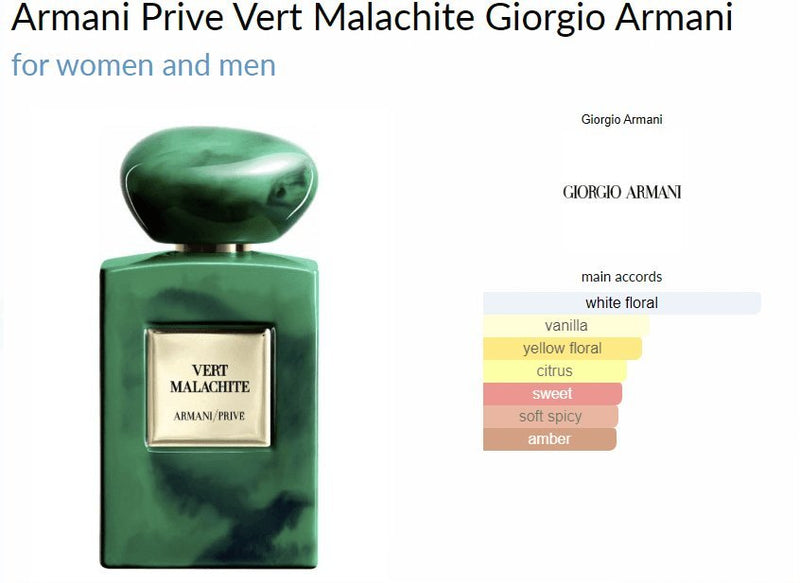 Armani Prive Vert Malachite Giorgio Armani for women and men Decant Samples - Vytrix