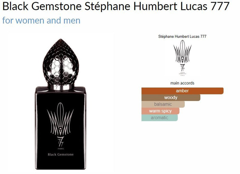 Black Gemstone Stéphane Humbert Lucas 777 for women and men Decant Samples - Vytrix