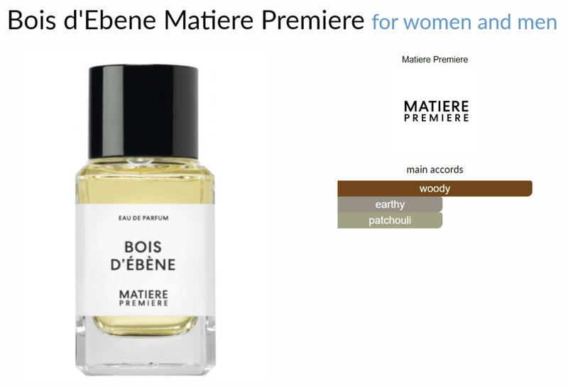 Bois d'Ebene Matiere Premiere for women and men Decant Samples - Vytrix