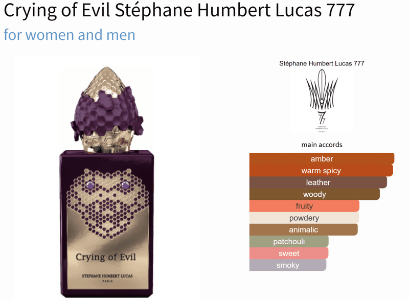 Crying of Evil Stéphane Humbert Lucas 777 for women and men - Vytrix