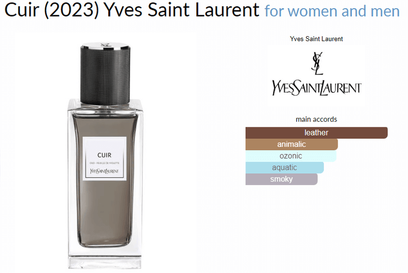 Cuir (2023) Yves Saint Laurent for women and men Decant Samples - Vytrix