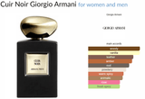 Cuir Noir Giorgio Armani for women and men Decant Samples - Vytrix