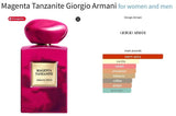 Magenta Tanzanite Giorgio Armani for women and men Decant Fragrance Samples - Vytrix