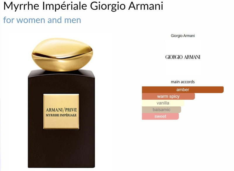 Myrrhe Impériale Giorgio Armani for women and men - Vytrix