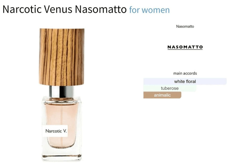 Narcotic Venus Nasomatto for women Decant Fragrance Samples - Vytrix