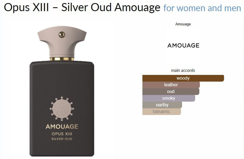 Opus XIII – Silver Oud Amouage for women and men Decant Samples - Vytrix