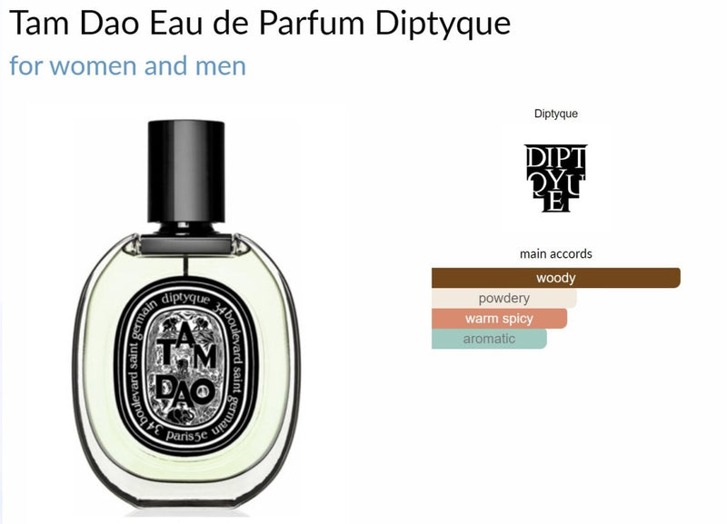 Tam Dao Eau de Parfum Diptyque for women and men - Vytrix