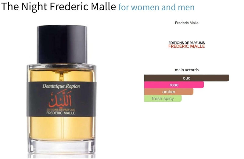 The Night Frederic Malle for women and men Decant Fragrance Samples - Vytrix