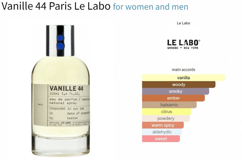 Vanille 44 Paris Le Labo for women and men Sample Fragrance Decant Fragrance Samples - Vytrix