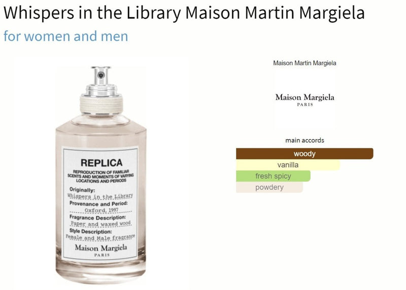 Whispers in the Library Maison Martin Margiela for women and men Decant Fragrance Samples - Vytrix